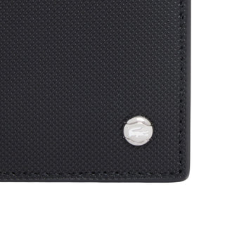Lacoste portafogli uomo in tessuto Petit piquè nero NH5281 000 LACOSTE