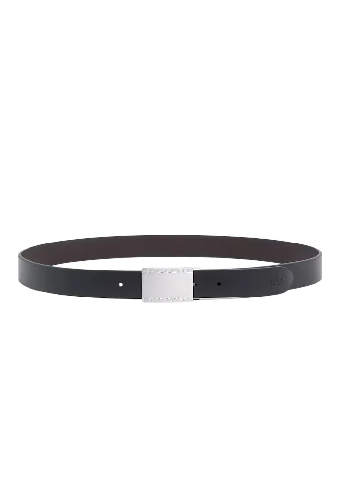 Lacoste cintura in pelle reversibile uomo nero marrone