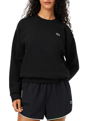 Lacoste felpa donna in tessuto interlock nero SF8874 031 LACOSTE 