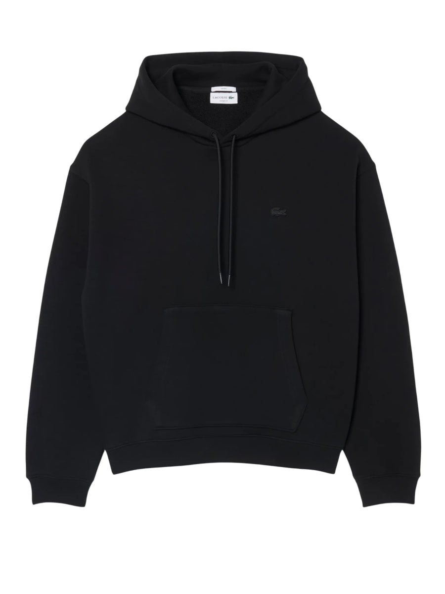 Lacoste felpa uomo con cappuccio in cotone nero