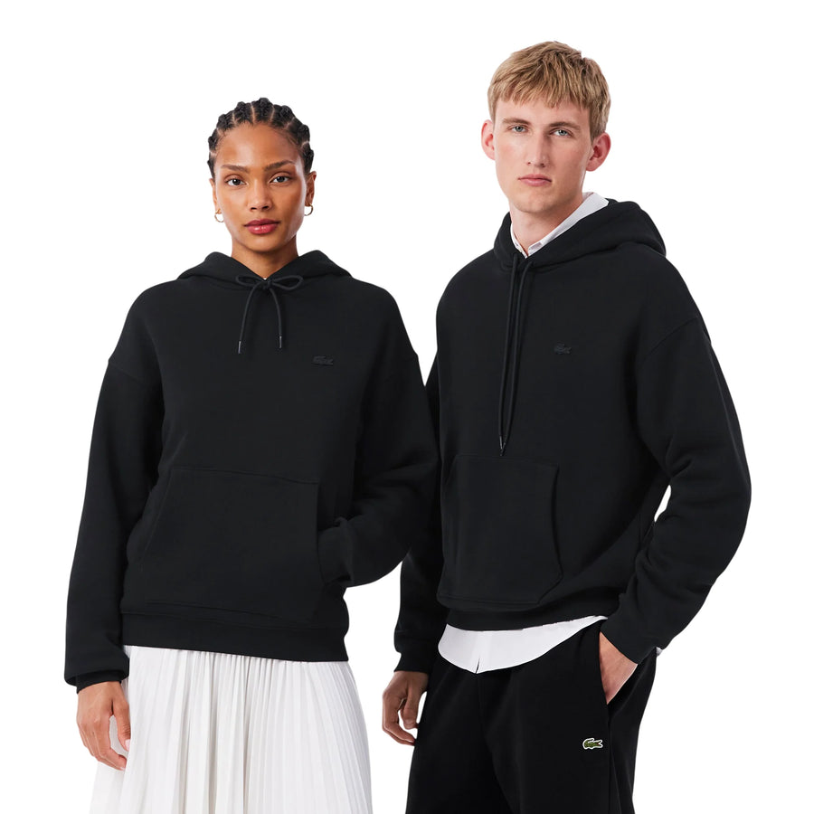 Lacoste felpa uomo con cappuccio in cotone nero