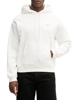 Lacoste felpa uomo con cappuccio in cotone bianco SH7741 70V LACOSTE 
