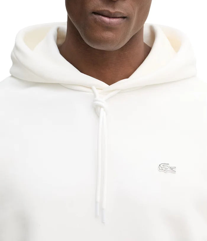 Lacoste felpa uomo con cappuccio in cotone bianco