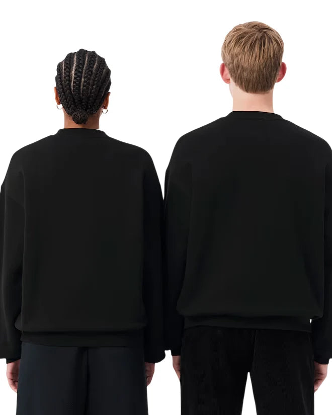 Lacoste felpa unisex oversize in caldo cotone nero