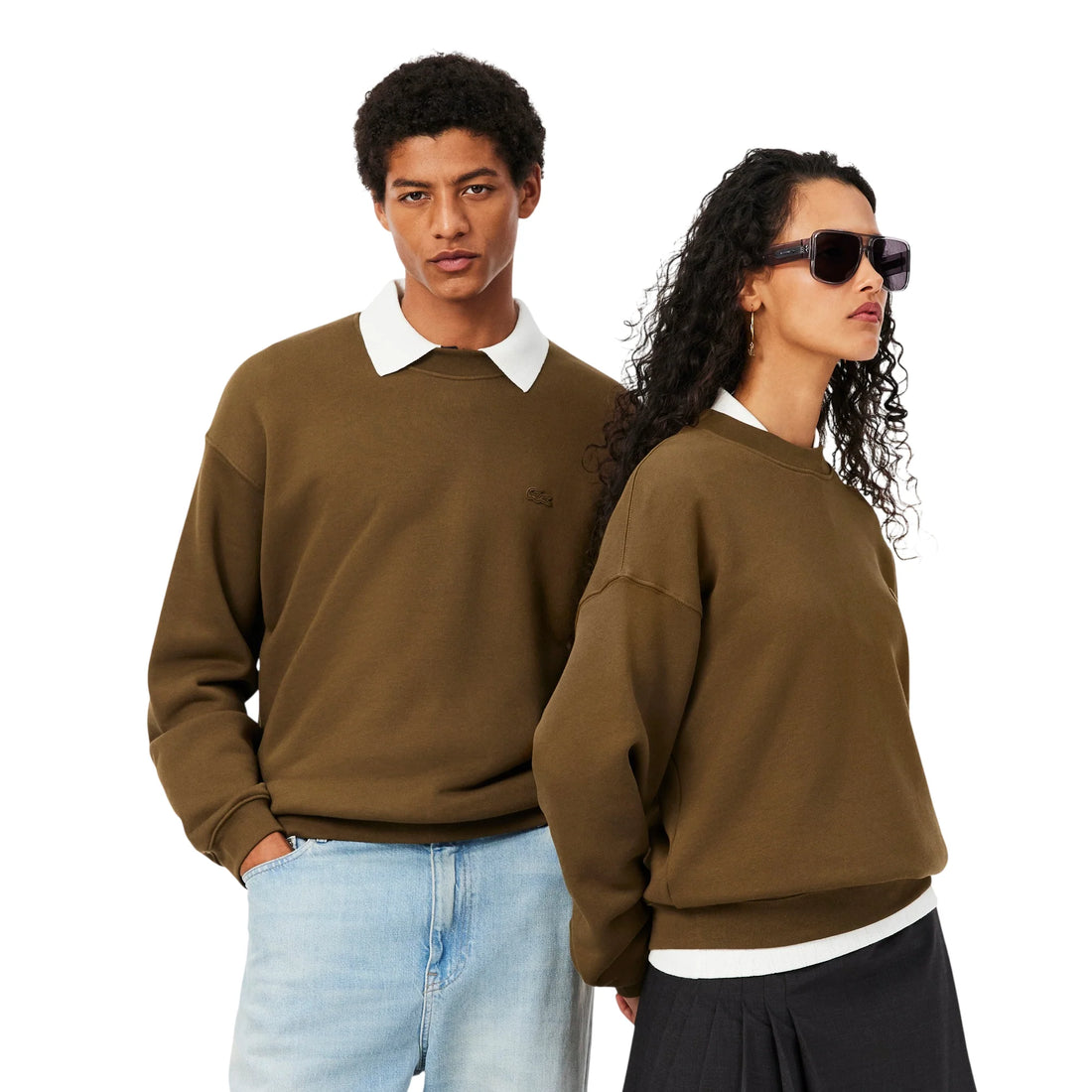 Lacoste felpa unisex oversize in caldo cotone marrone