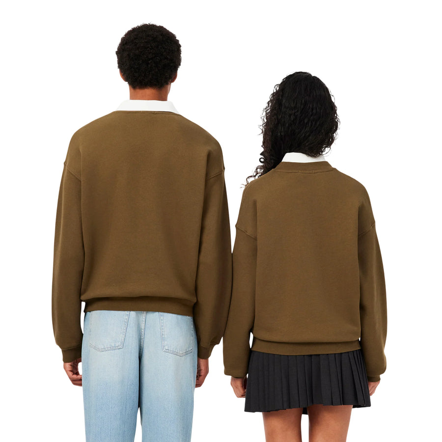 Lacoste felpa unisex oversize in caldo cotone marrone