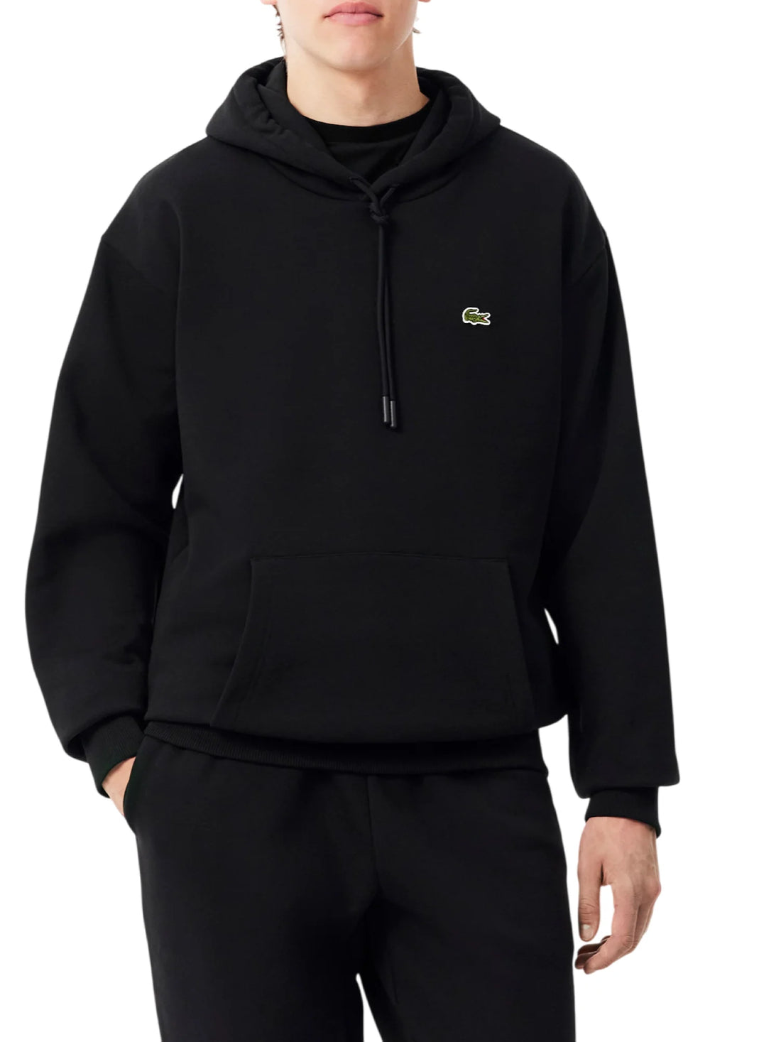 Lacoste felpa con cappuccio felpata uomo nero