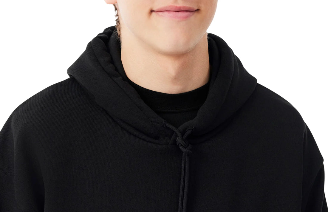 Lacoste felpa con cappuccio felpata uomo nero