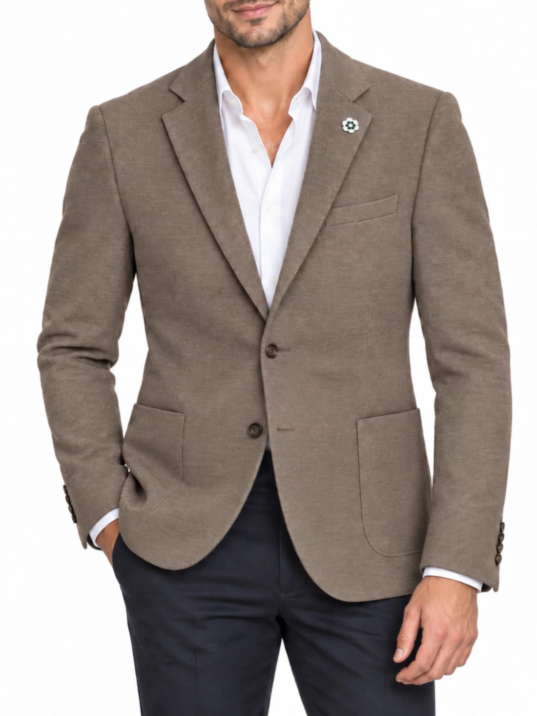 Le Braghe giacca blazer monopetto uomo tortora melange