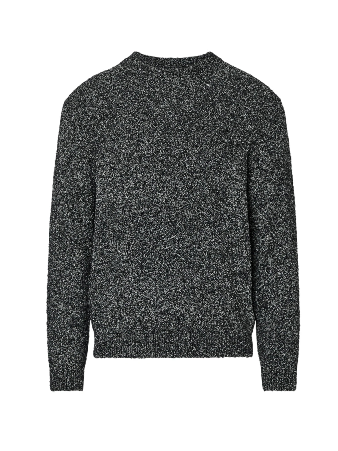 Liu Jo maglia uomo in tessuto bouclè melange nero bianco