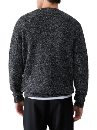 Liu Jo maglia uomo in tessuto bouclè melange nero bianco QF6124MAB28 22222 LIU JO