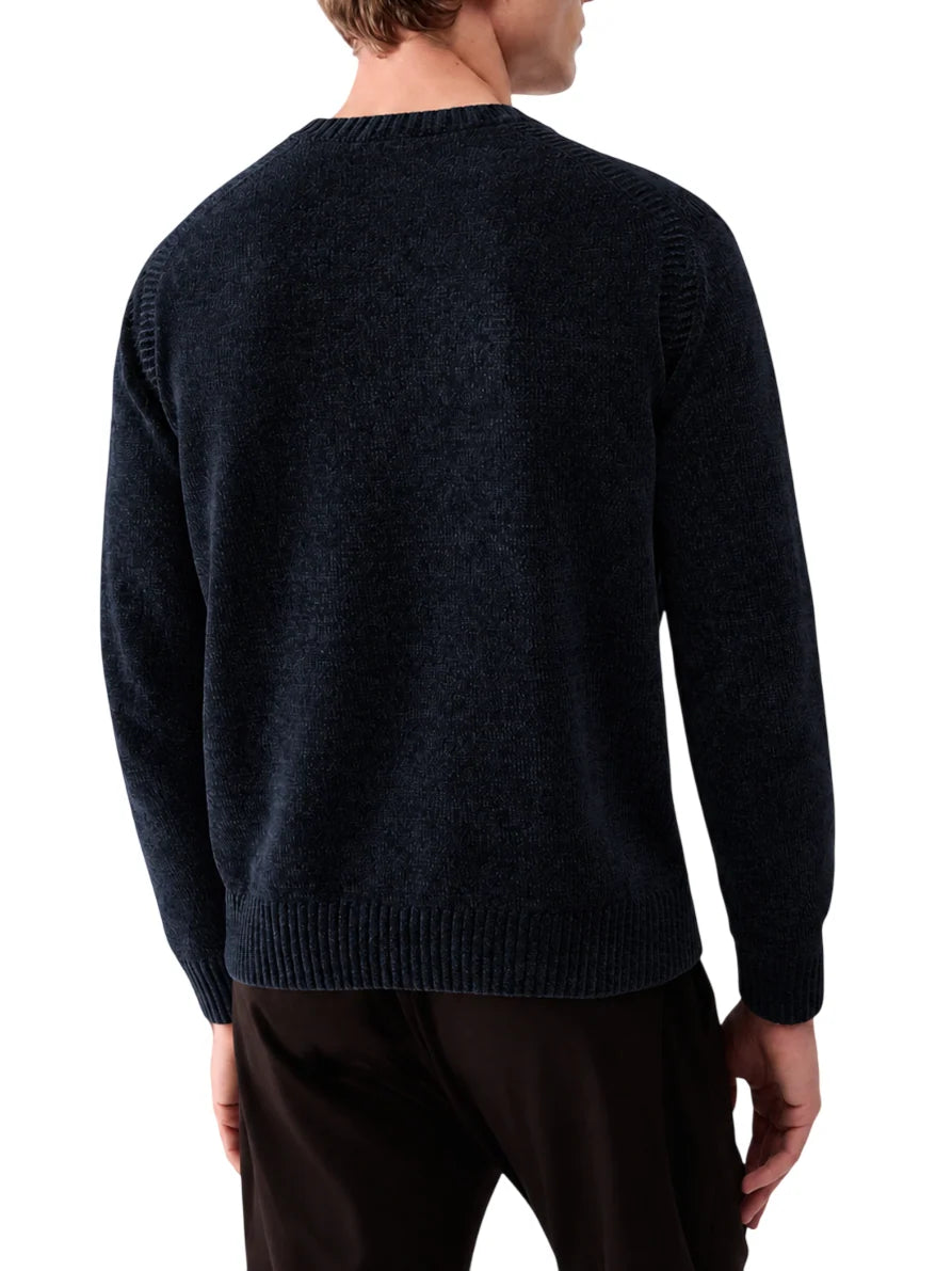 Liu Jo maglia girocollo uomo in ciniglia blu