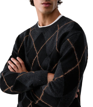 Liu Jo maglia uomo misto lana a rombi grigio nero QF6184MAB22 09433 LIU JO
