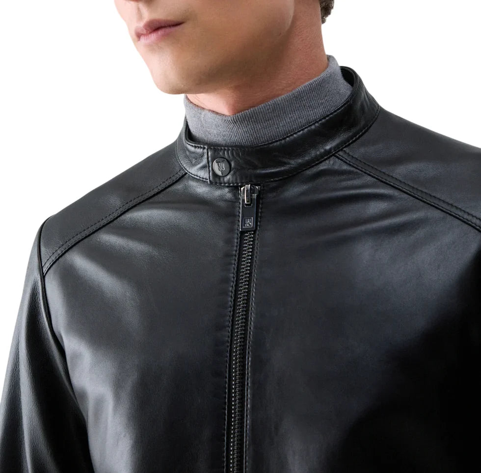 Liu Jo giubbino biker in pelle uomo nero