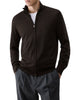Liu Jo giacca in maglia con zip uomo lana extrafine marrone