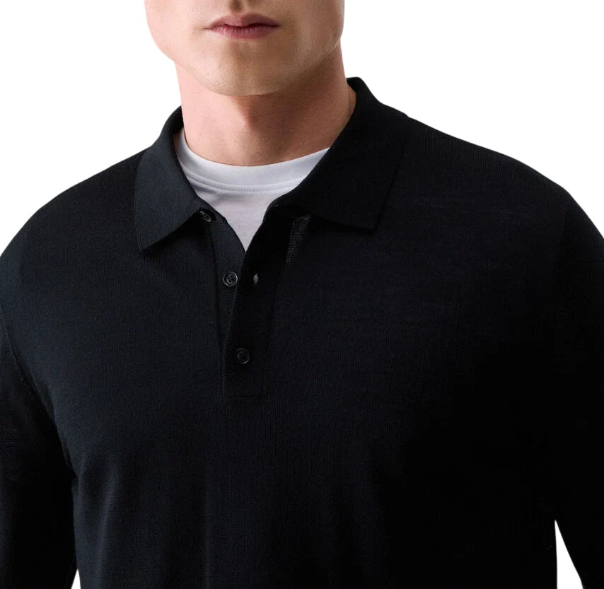 Liu Jo polo in maglia di lana extrafine uomo nero