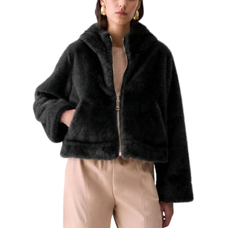 Liu Jo giubbino reversibile in ecopelliccia con cappuccio nero TF6005E1135 22222 LIU JO 