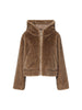 Liu Jo giubbino reversibile in ecopelliccia con cappuccio marrone