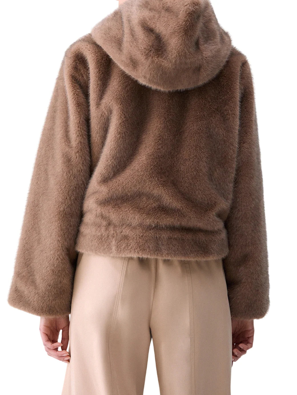 Liu Jo giubbino reversibile in ecopelliccia con cappuccio marrone