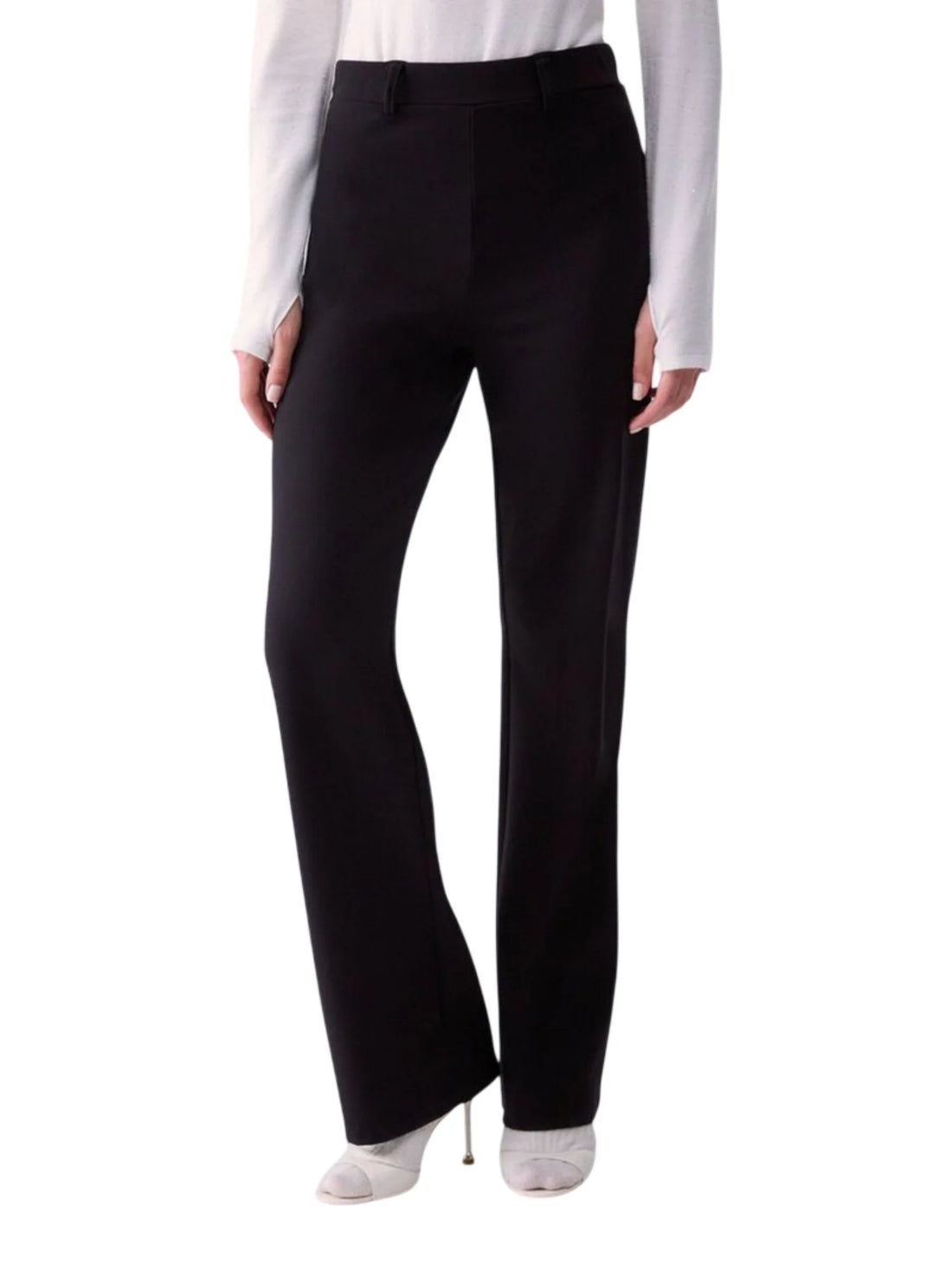 Liu Jo pantaloni wide leg in punto Milano donna nero