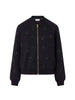 Liu Jo giacca con zip ricami floreali gioiello nero