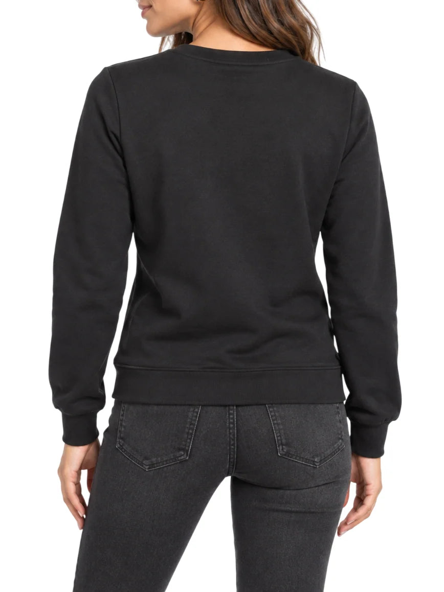 Liu Jo felpa donna misto viscosa felpata con logo gioiello nero TF6138FS576 L9342 LIU JO