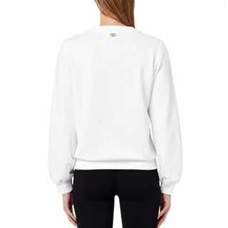 Liu Jo felpa donna misto viscosa felpata con logo gioiello avorio TF6138FS576 L9511 LIU JO