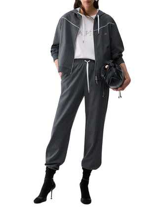 Liu Jo pantaloni donna gessati con coulisse grigio TF6149T691A D3031 LIU JO