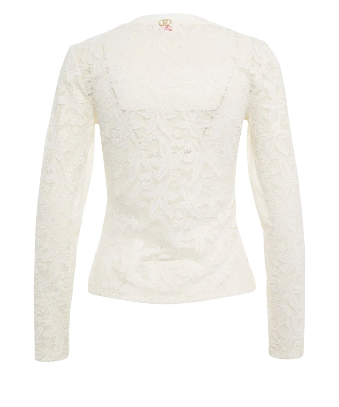 Liu Jo T-shirt manica lunga donna in pizzo bianco latte