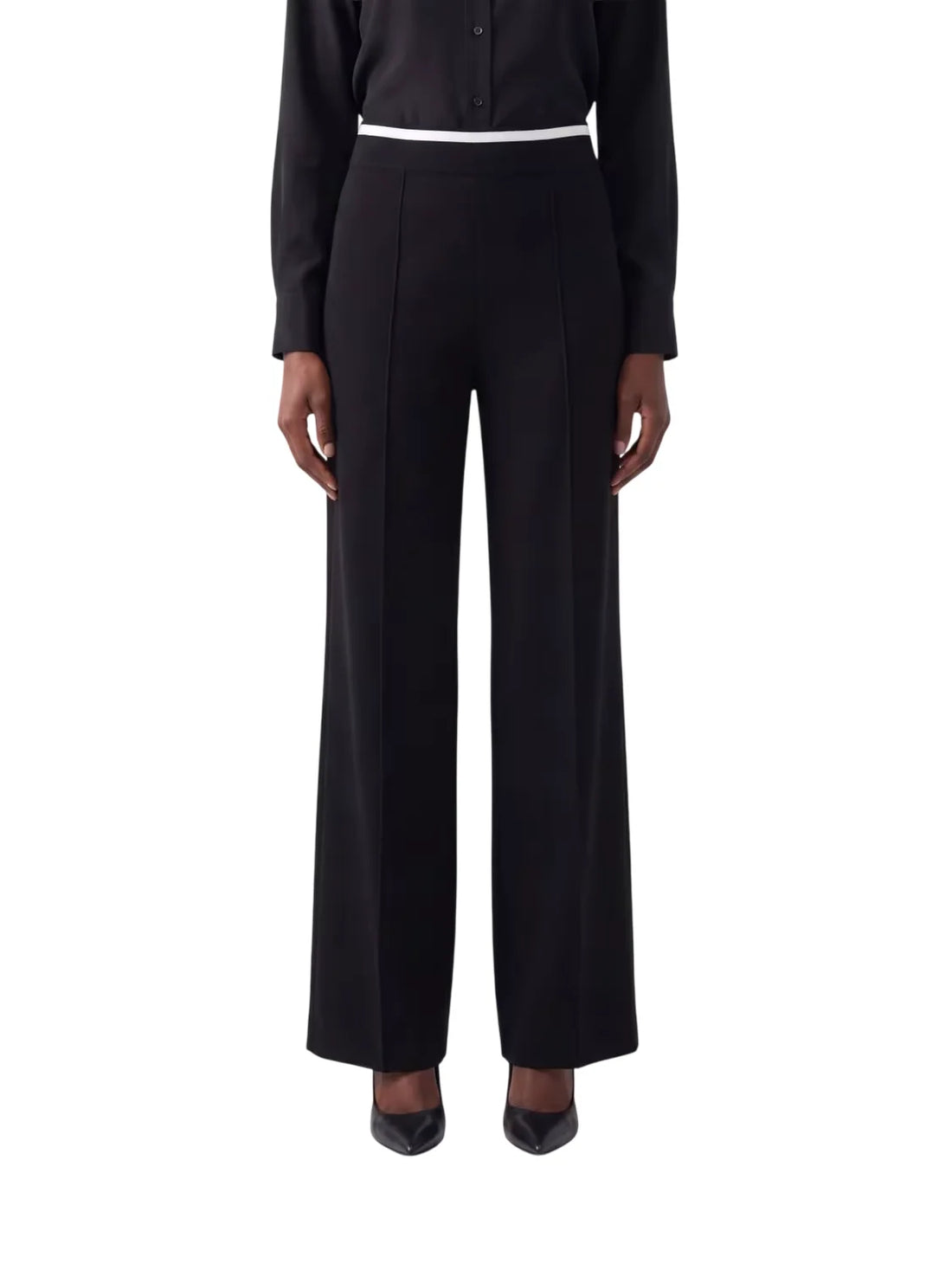 Liu Jo pantaloni donna wide leg in maglia nero