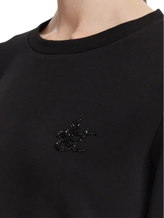 Liu Jo felpa donna in scuba con logo gioiello nero