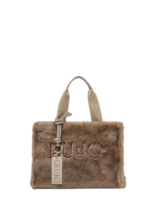 Liu Jo borsa donna in ecopelliccia con logo tortora