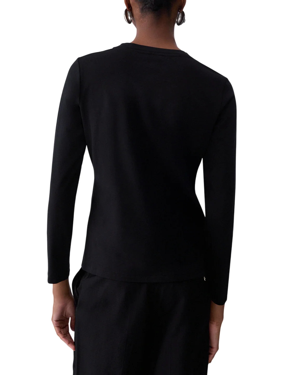 Liu Jo T-shirt manica lunga con logo gioiello nero rosa