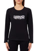 Liu Jo T-shirt manica lunga donna con logo strass nero