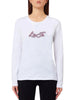 Liu Jo T-shirt manica lunga donna con logo strass panna