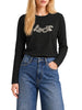 Liu Jo T-shirt manica lunga donna con logo strass nero