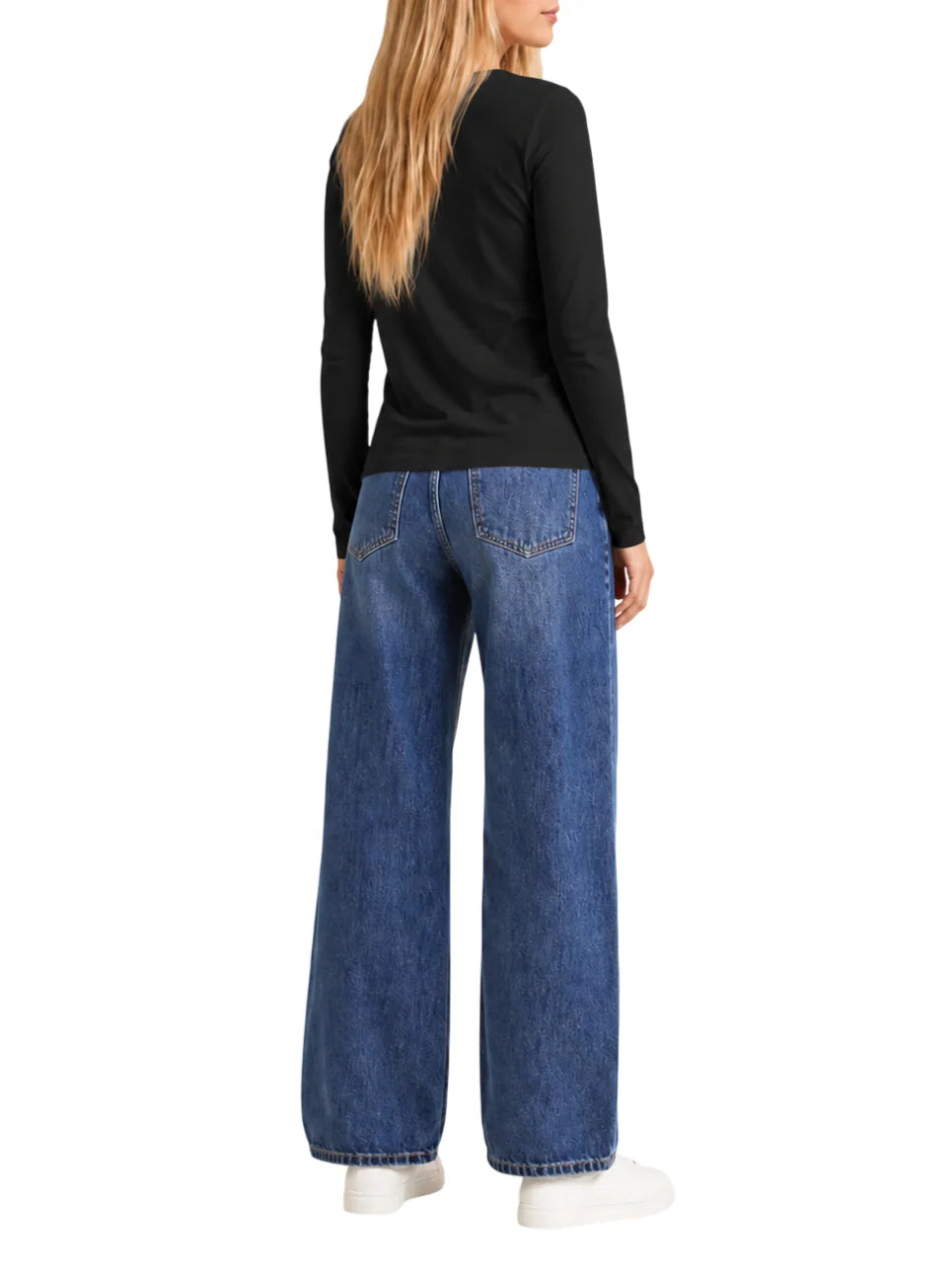 Liu Jo T-shirt manica lunga donna con logo strass nero