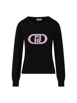 Liu Jo maglia donna con logo gioiello nero TF6261MS63L L9312 LIU JO 
