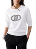 Liu Jo maglia donna con logo gioiello bianco latte