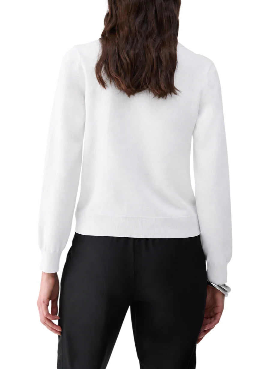 Liu Jo maglia donna con logo gioiello bianco latte