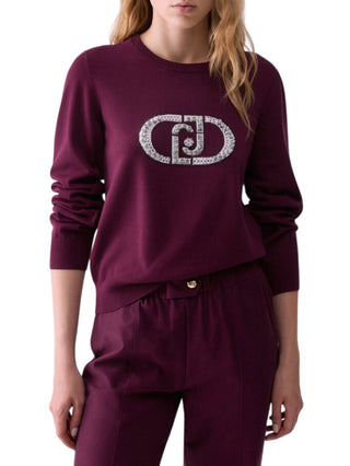 Liu Jo maglia donna con logo gioiello borgogna TF6261MS63L L9625 LIU JO 