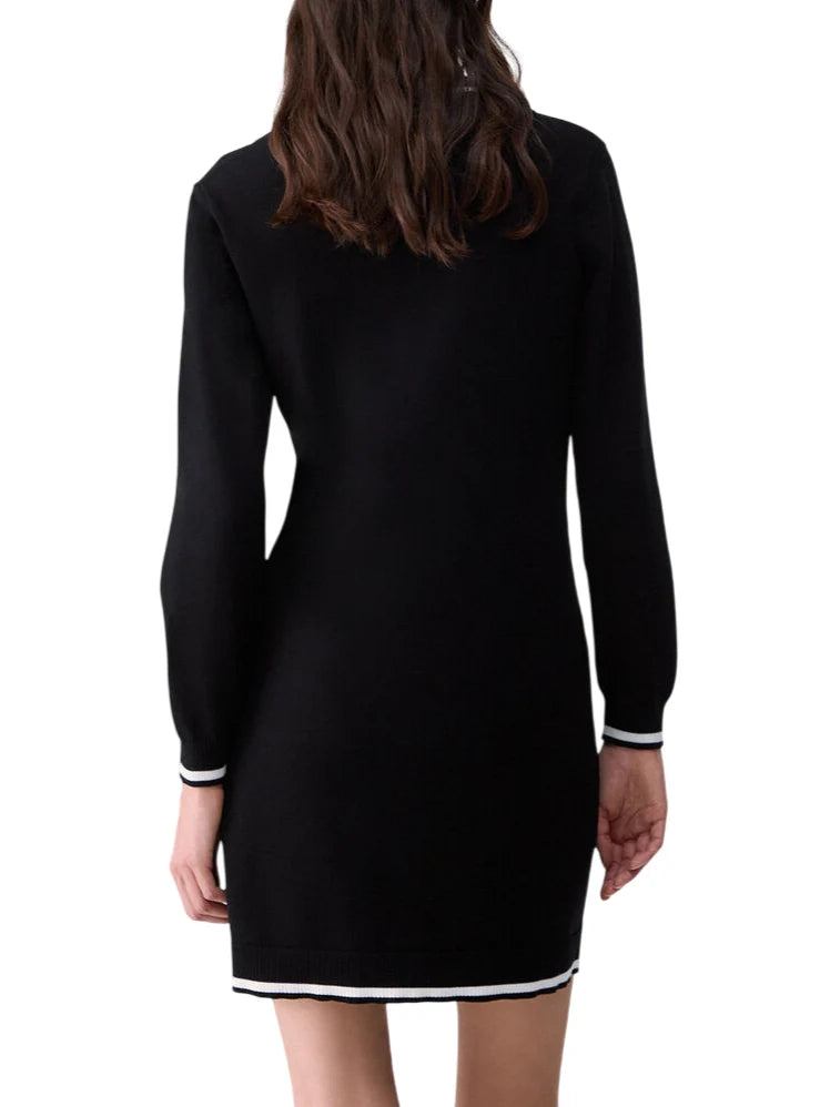 Liu Jo abito corto in maglia con logo strass nero