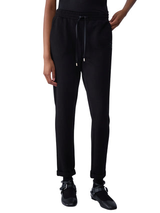Liu Jo pantaloni joggers donna in scuba con logo gioiello nero