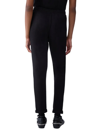 Liu Jo pantaloni joggers donna in scuba con logo gioiello nero