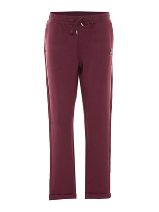 Liu Jo pantaloni joggers donna in scuba con logo gioiello borgogna