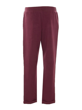 Liu Jo pantaloni joggers donna in scuba con logo gioiello borgogna