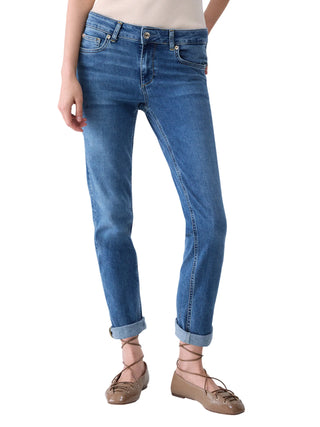 Liu Jo jeans donna slim Monroe in denim stretch lavaggio blu