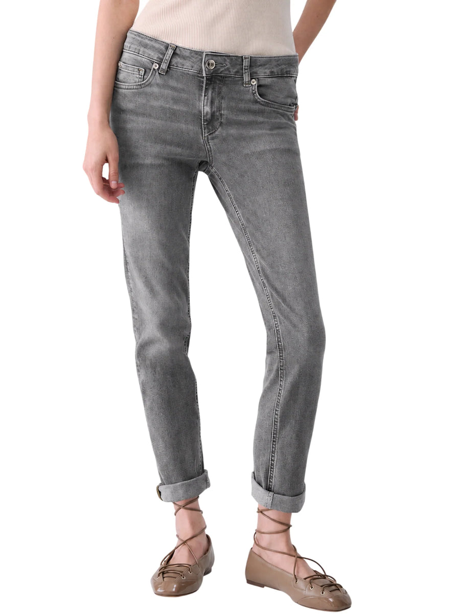 Liu Jo jeans donna slim Monroe in denim stretch lavaggio grigio