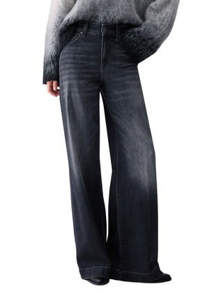 Liu Jo jeans palazzo donna in denim stretch lavaggio grigio