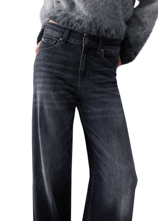Liu Jo jeans palazzo donna in denim stretch lavaggio grigio